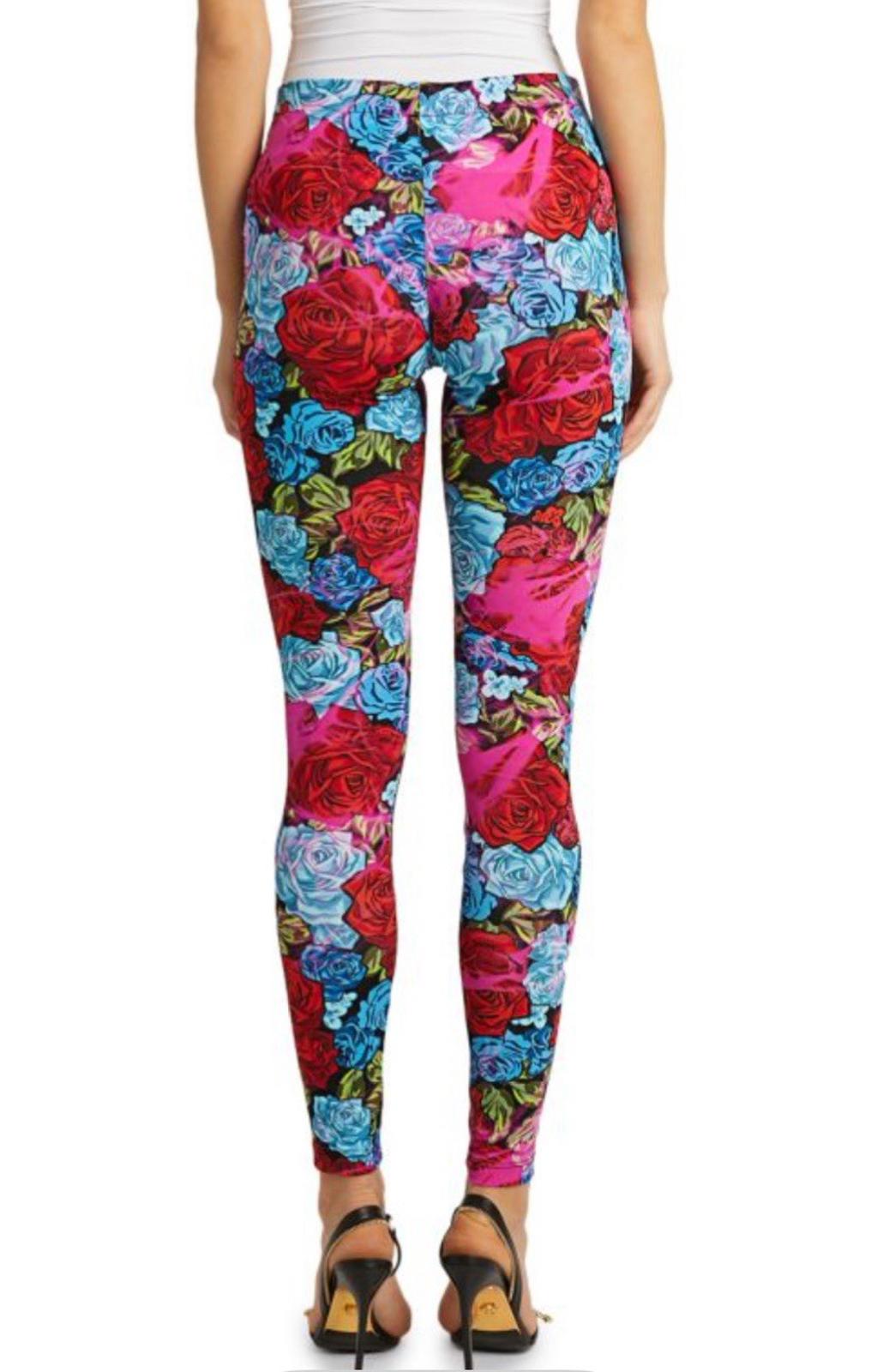 VERSACE Tie-Dye Rose Print Jeggings Leggings Womens US Size 2 / 36 XS/S