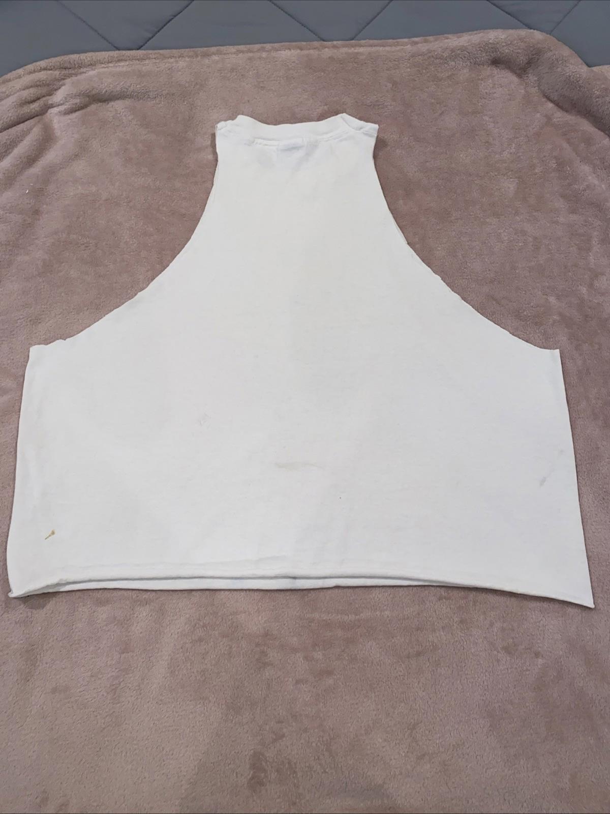 Vintage 1989 Crayola Hallmark Easter Bunny Distressed Cut Up Tank Top T Shirt XL