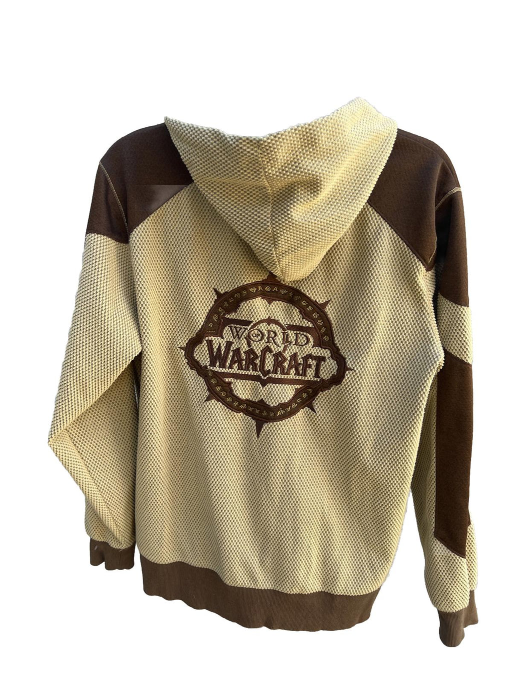 Blizzard World Of Warcraft Embroidered Promo Tan Hoodie Jacket Size Small S