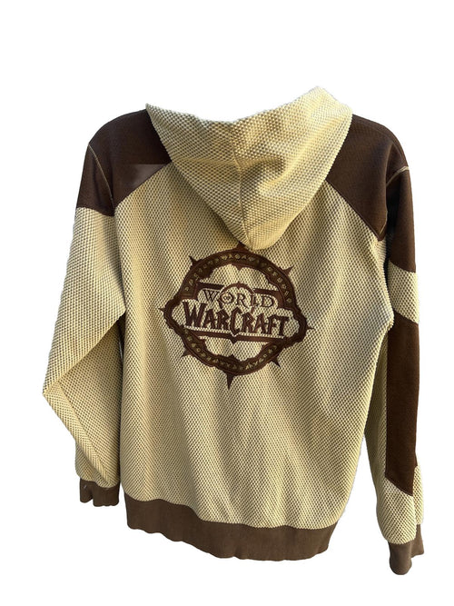 Blizzard World Of Warcraft Embroidered Promo Tan Hoodie Jacket Size Small S