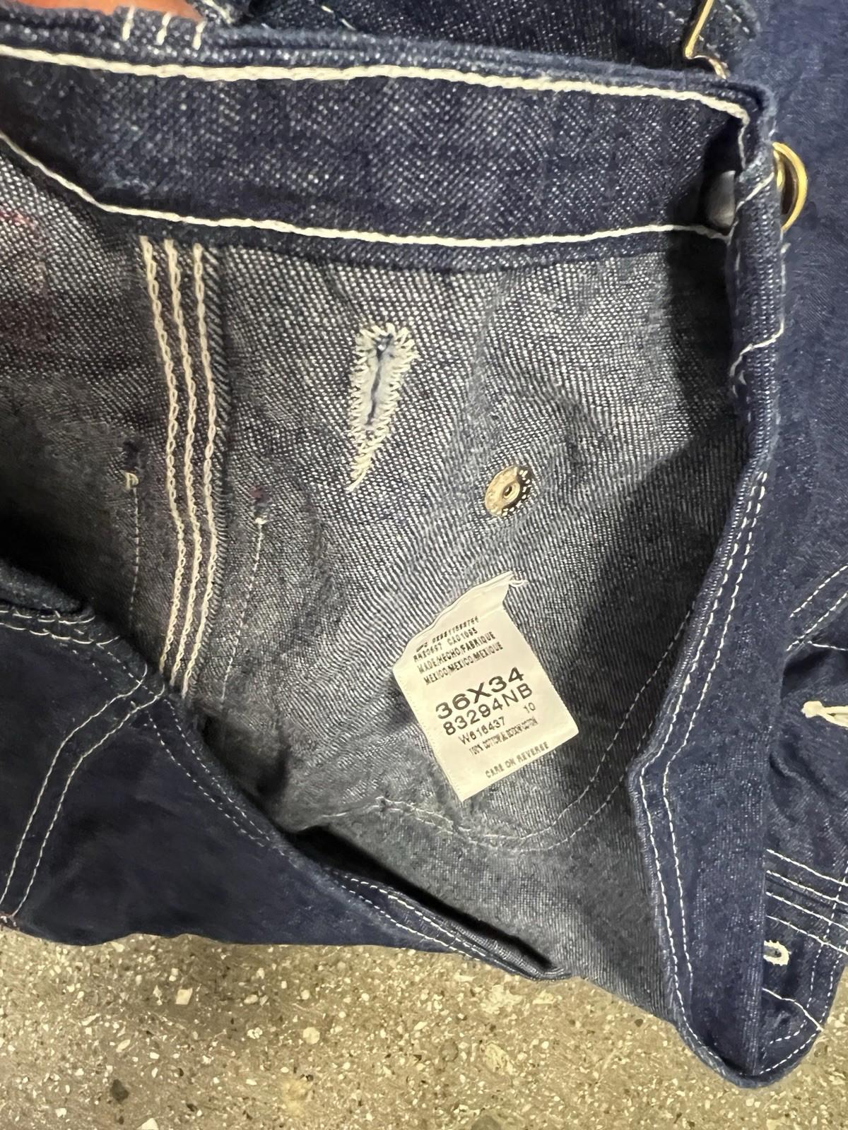 Mens 36X34 DICKIES Bib Overalls Blue Jean Carpenter Workwear Denim