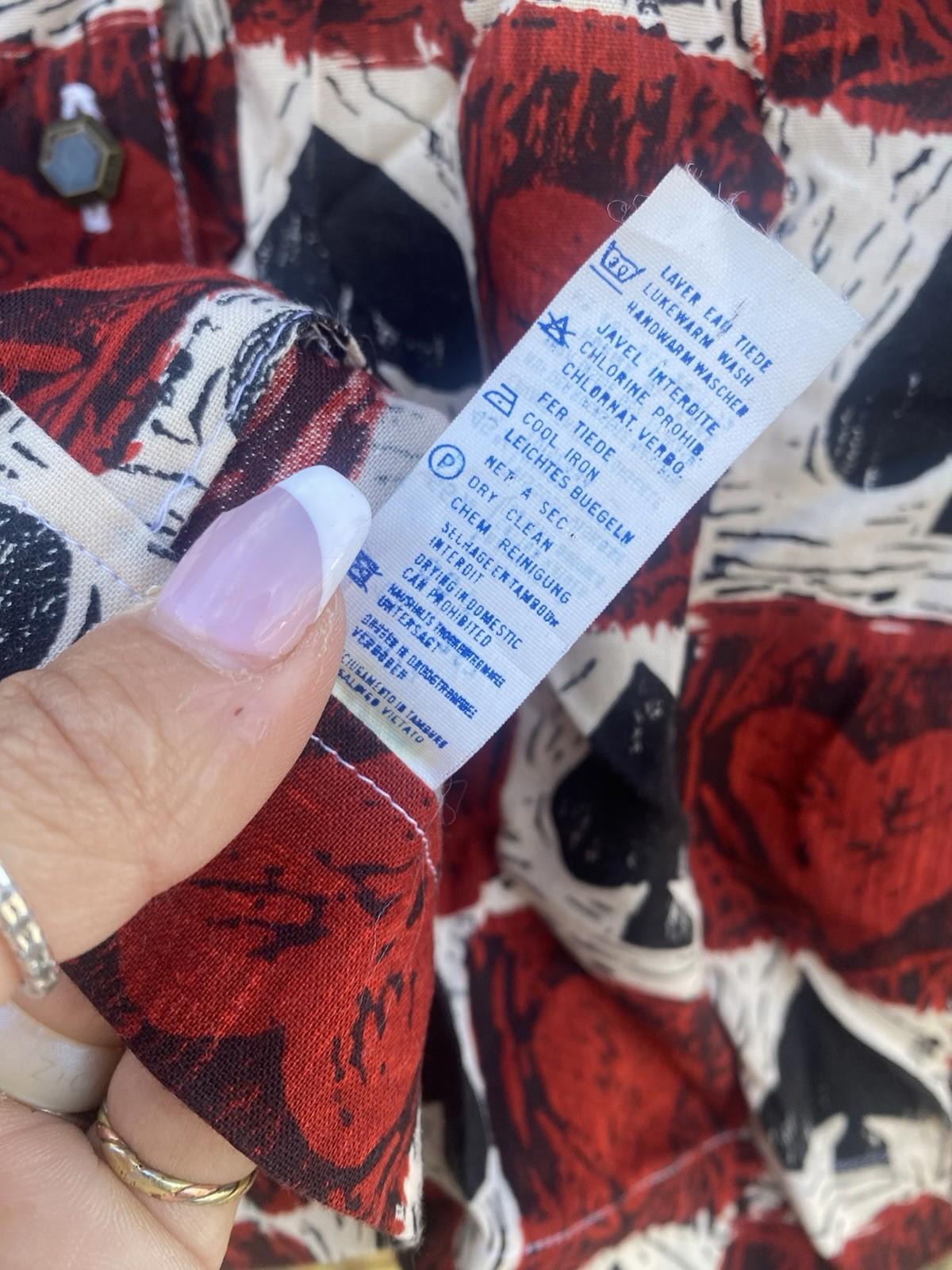 Vintage 1970’s New Man Brand Ace Of Spades And Hearts Playing Card Shirt Women M