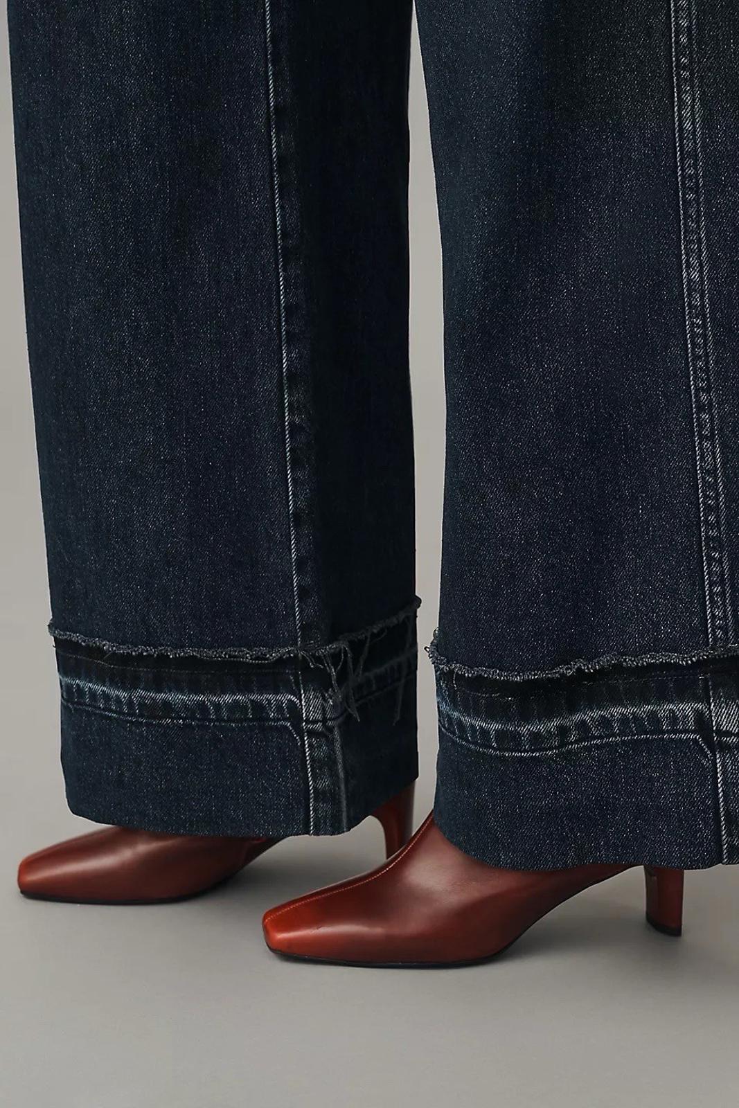 NWT Rag & Bone Women's Elenna Blue Marina High Rise Wide Leg Jeans Pants Size 32