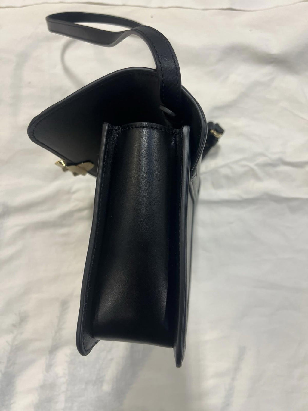 $490. Maje Clover Leather Clutch Crossbody Bag Black Gold