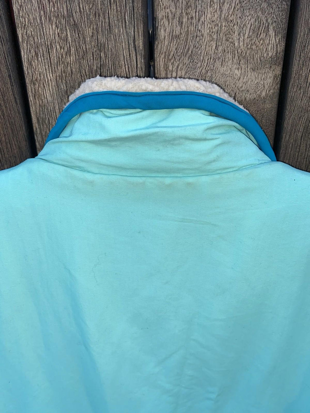 Chubbies Reversible 90’s Style Colorblock 1/2 Zip Sherpa Jacket Teal Beige XL