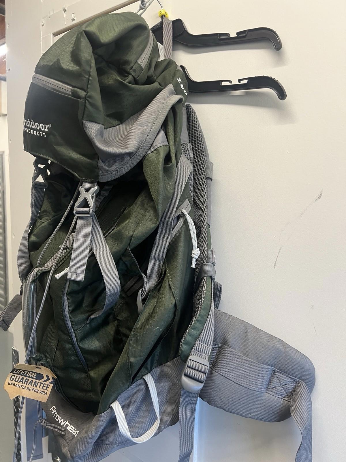 Outdoor Products Arrowhead Backpack Hiking Travel Camping Green Daypack