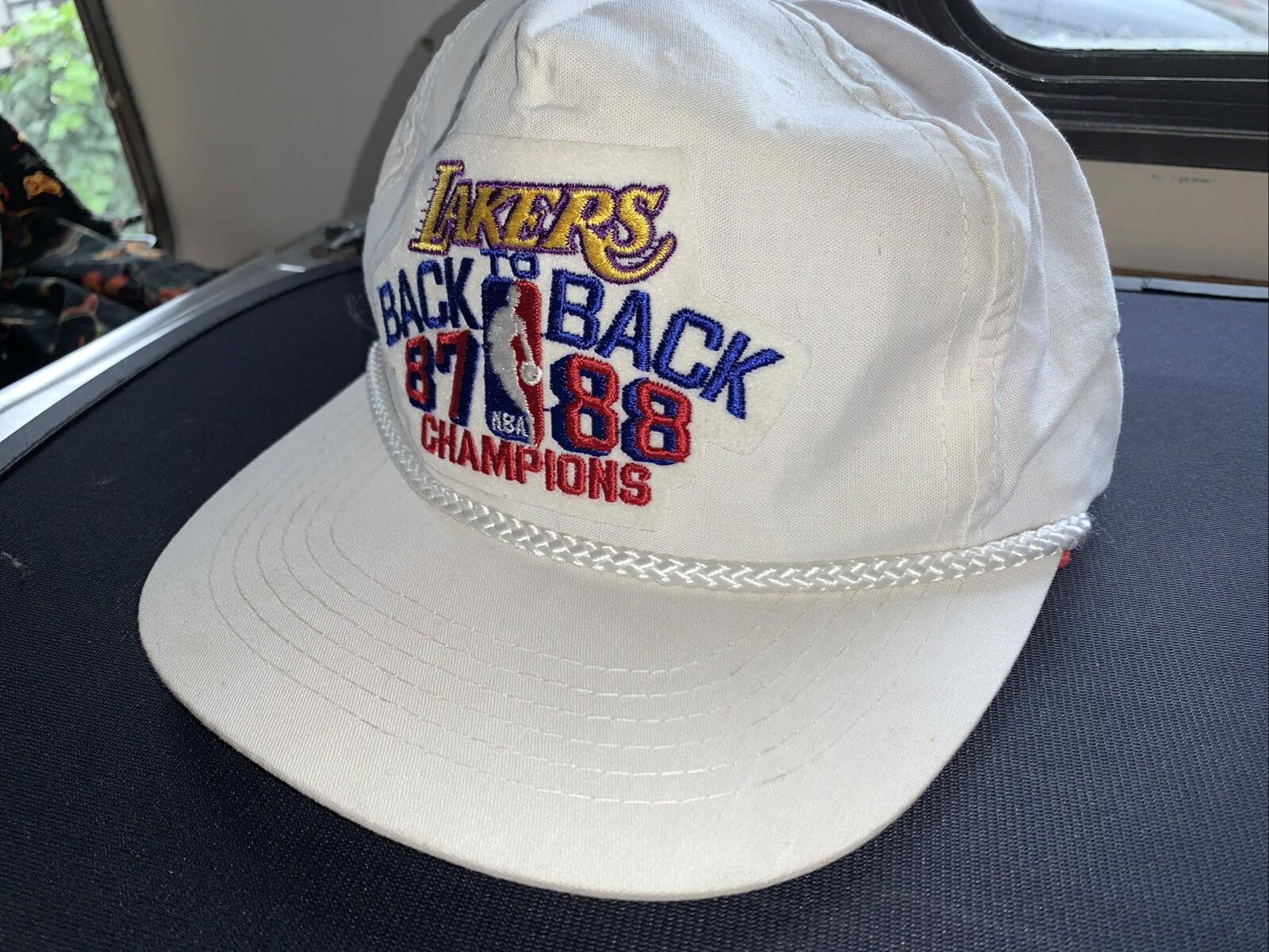 Vintage LAKERS 1987 - 1988 Back To Back NBA Champions Hat Snapback