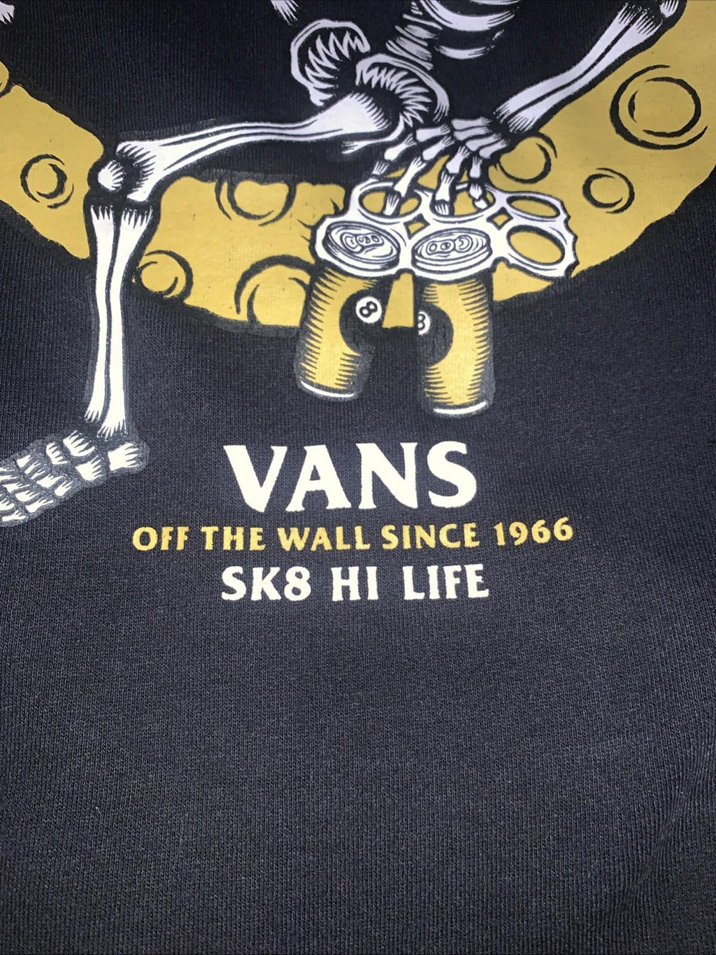 Vans Off The Wall Sk8 Hi Life Skull Beer 8 Ball Sweatshirt Size Small