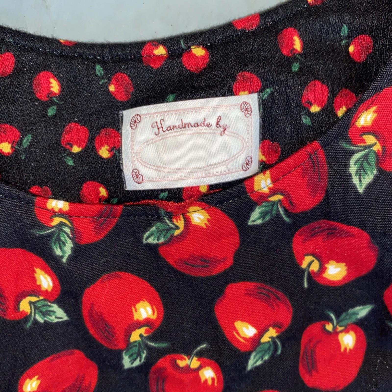 Handmade Vintage Girls Apples Dress Size Large Children