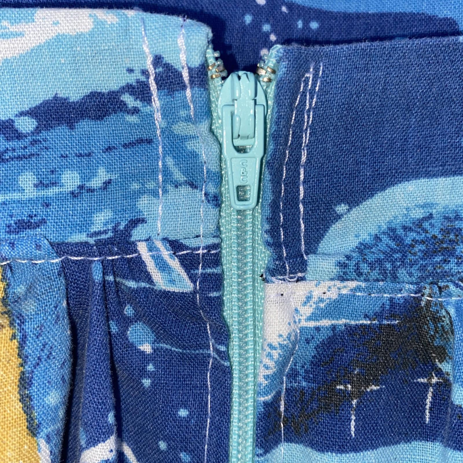 VTG 1977 STAR WARS Fabric Sugar Stitch Clothing Upcycled Pleated Skirt Pockets S