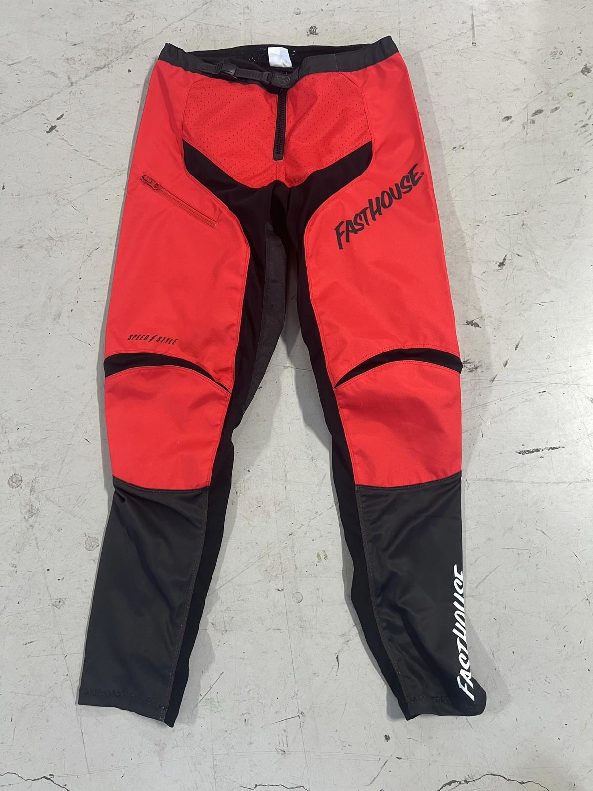 Fast House Shredder Motorcycle Pants Men's Size 32 Red & Black