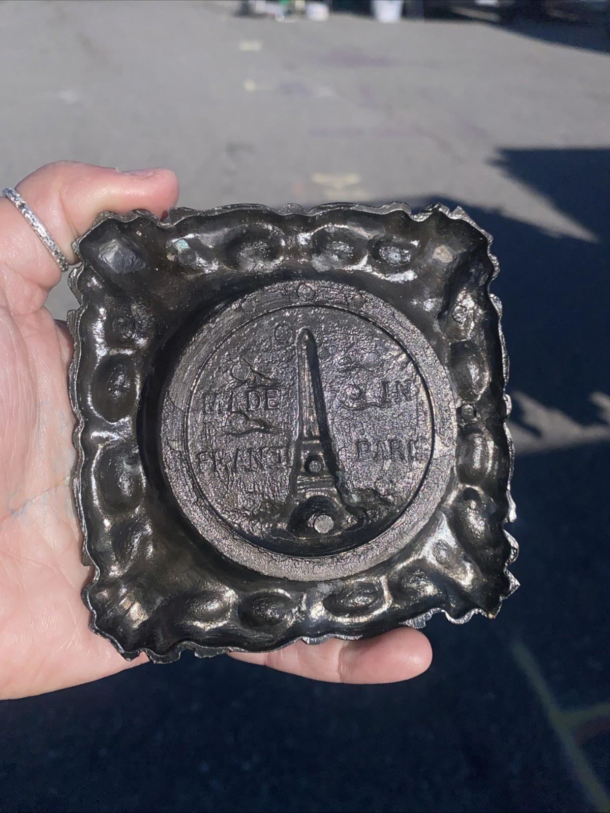 Antique Art Nouveau Paris France Eiffel Tower Metal Ash Tray
