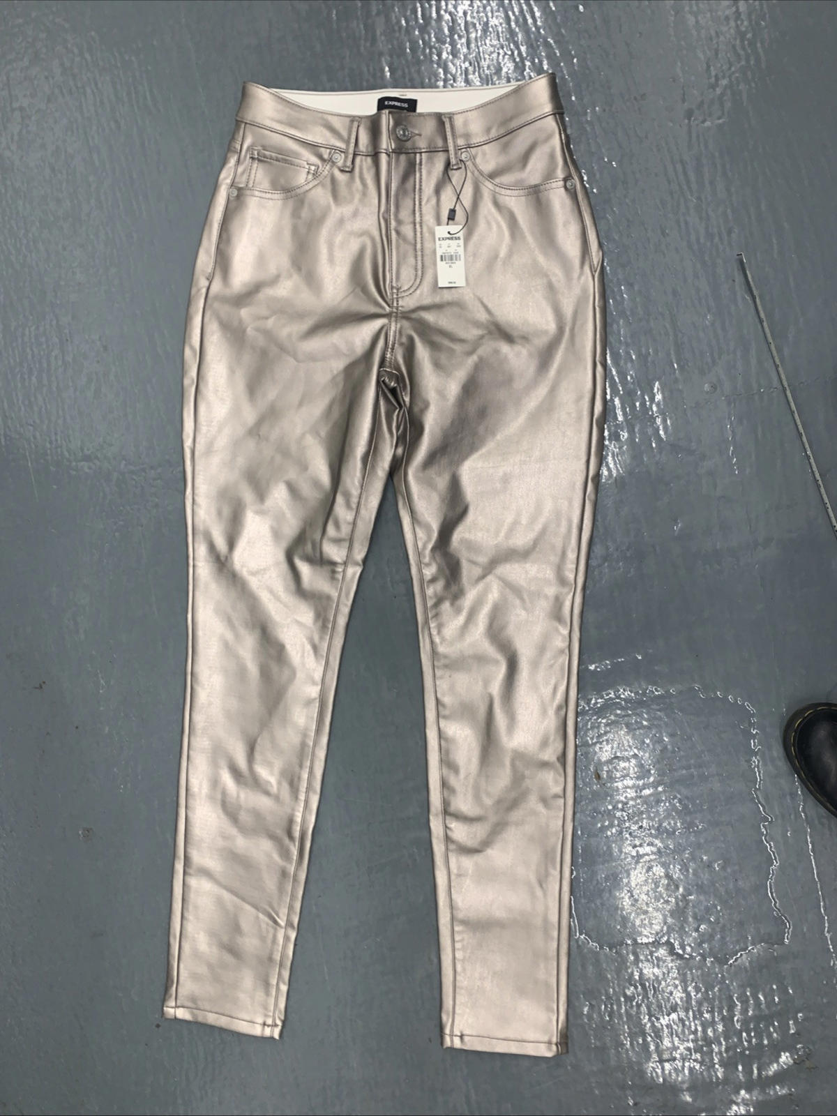 NWT $88 Express Metallic Skinny High Rise Pants Size 8L