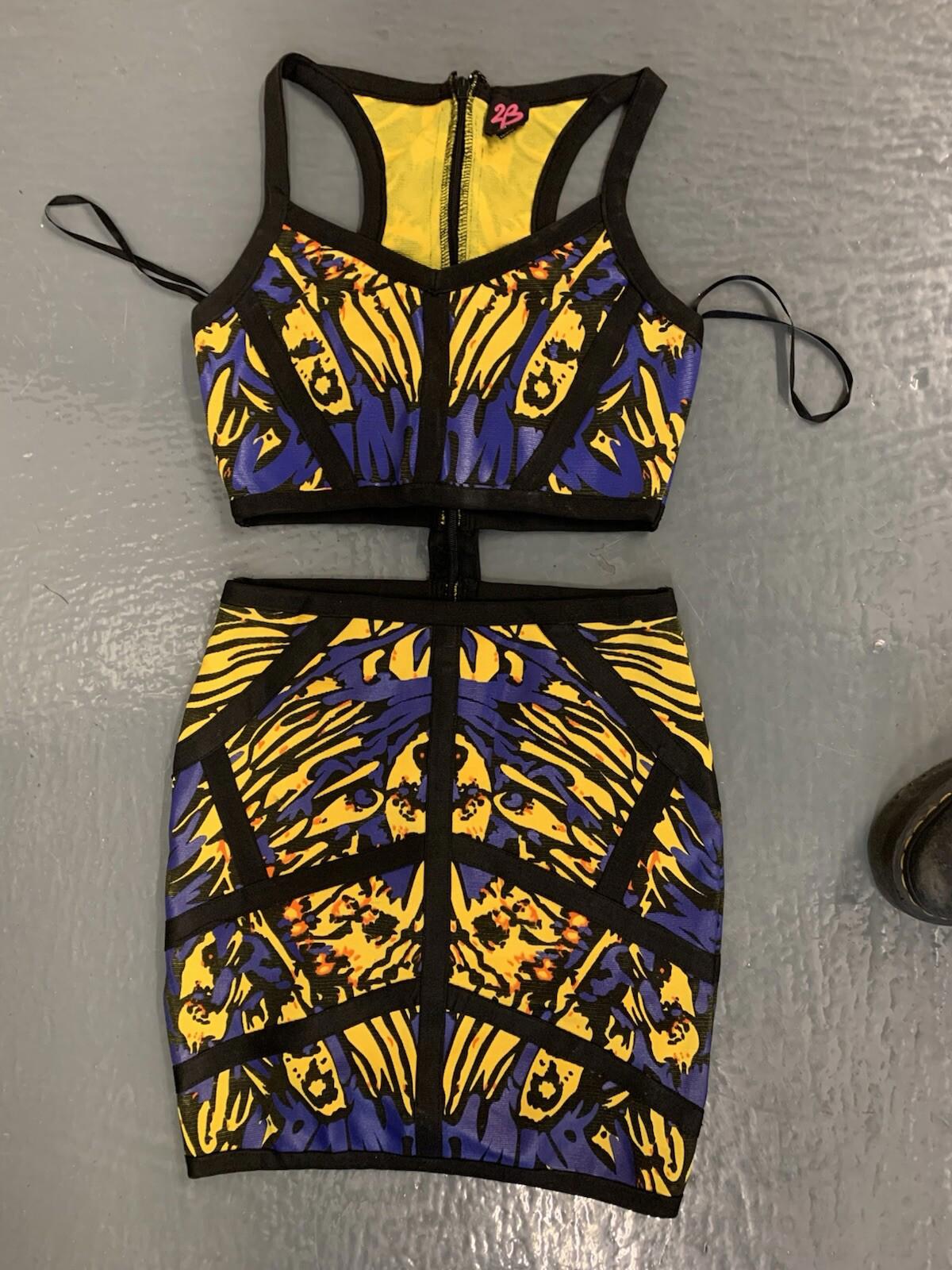 WILD Y2K Style 2B BEBE 2 Piece Mini Dress