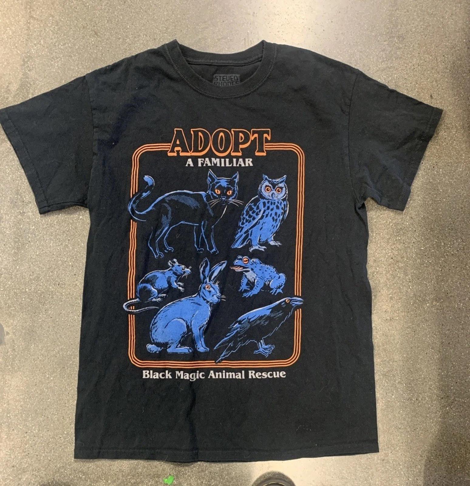 Black Magic Animal Rescue Adopt A Familiar Steven Rhodes T Shirt Medium