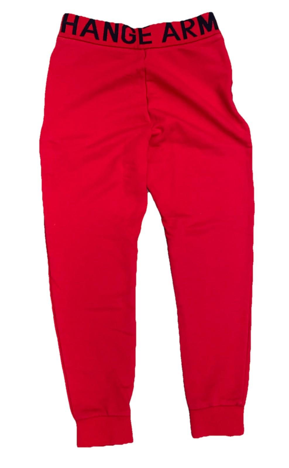 NWOT Armani Exchange Signature Wide Waistband Wraparound Logo Red Joggers Wo S