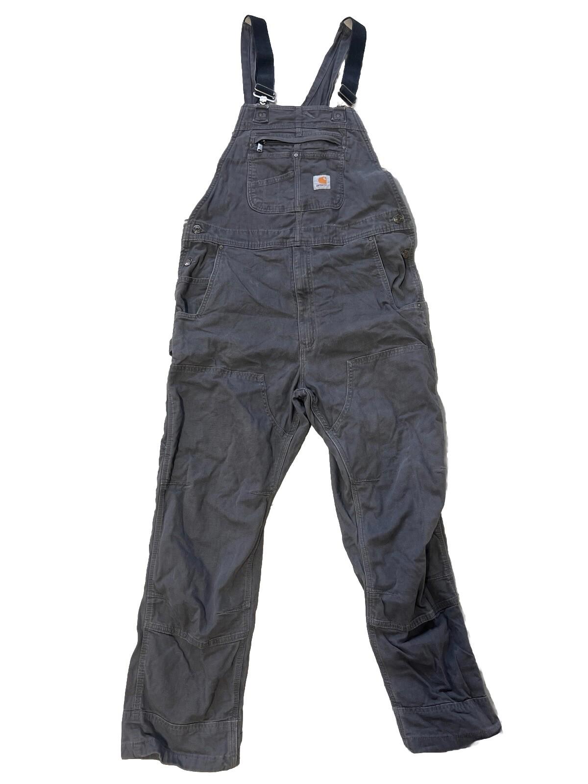 Men’s Carhartt Bib 38x30 Relaxed Fit Washed Blue