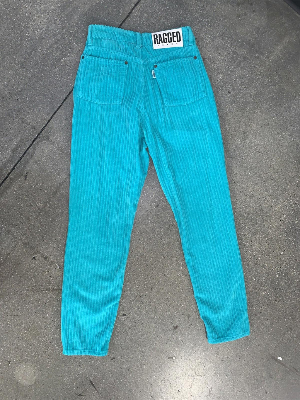 NWOT Ragged Priest Free People Jumbo Corduroy Turquoise Mom Jeans /Pants Size 28