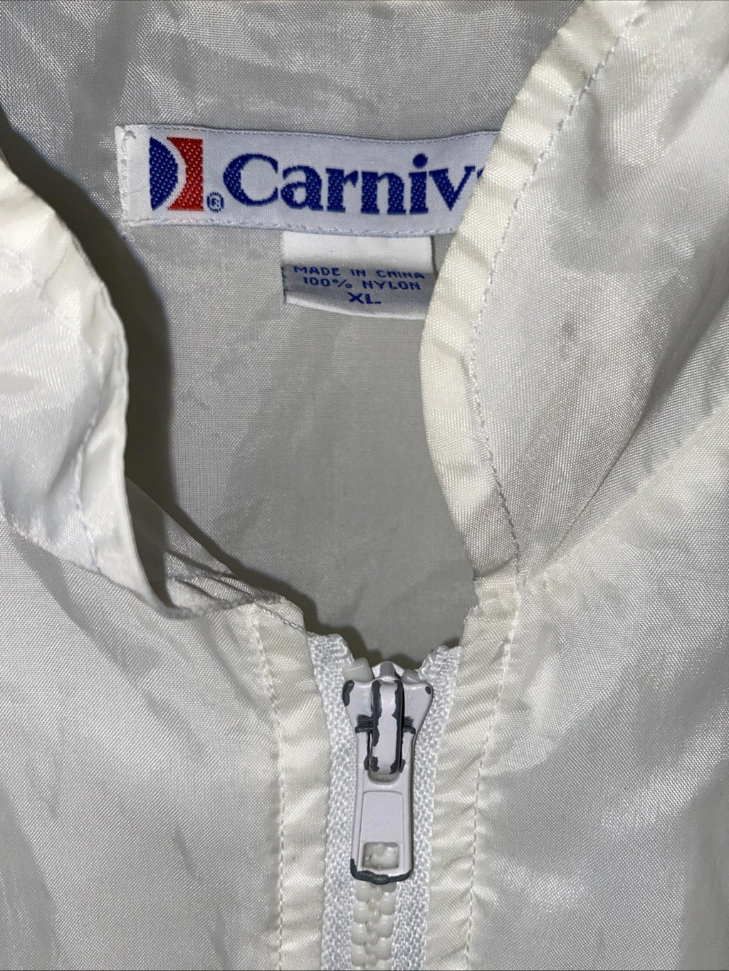 Vintage 1980’s Carnival Cruise Lines Windbreaker Jacket With Zip Hood Nylon XL