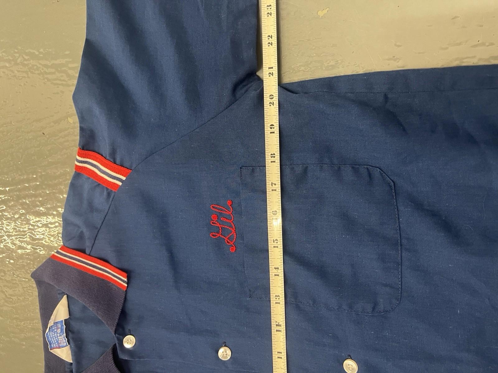 VTG Hilton Bowling Shirt Mens Medium Blue Local 600 Chain Stitch Made USA 70s