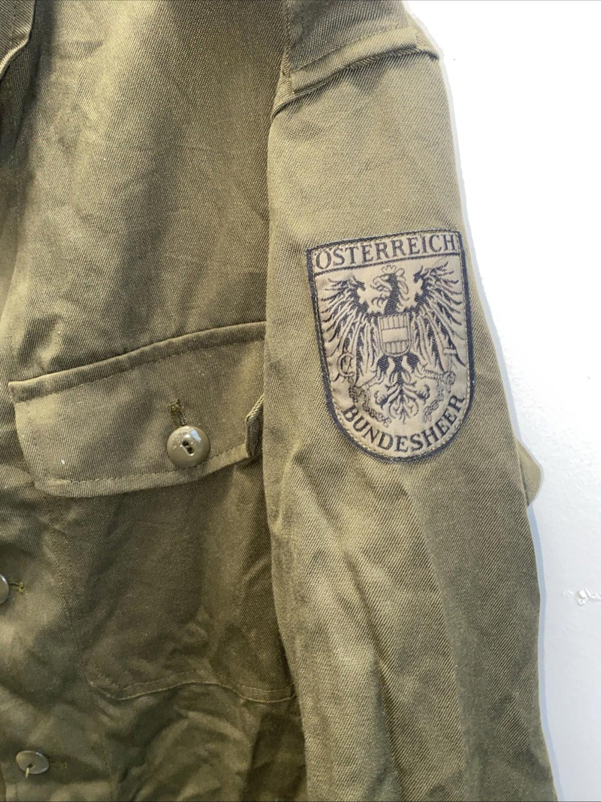 Vintage 1995 Austrian Army Military M75 field shirt Osterreich KAZ 75 M/L
