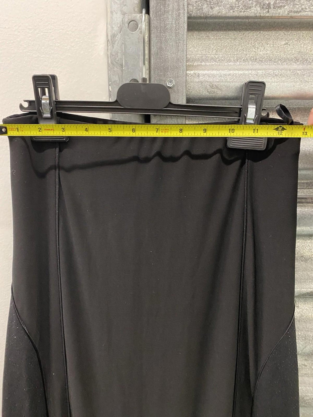 Long Black Maxi Skirt With Glitter Accents And Flared Hem Size M Stretch