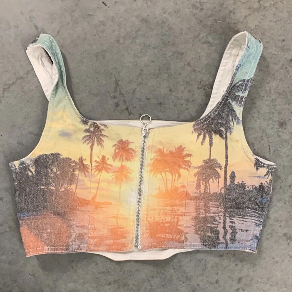 Boohoo Island Palm Tree Sunset Top🌴