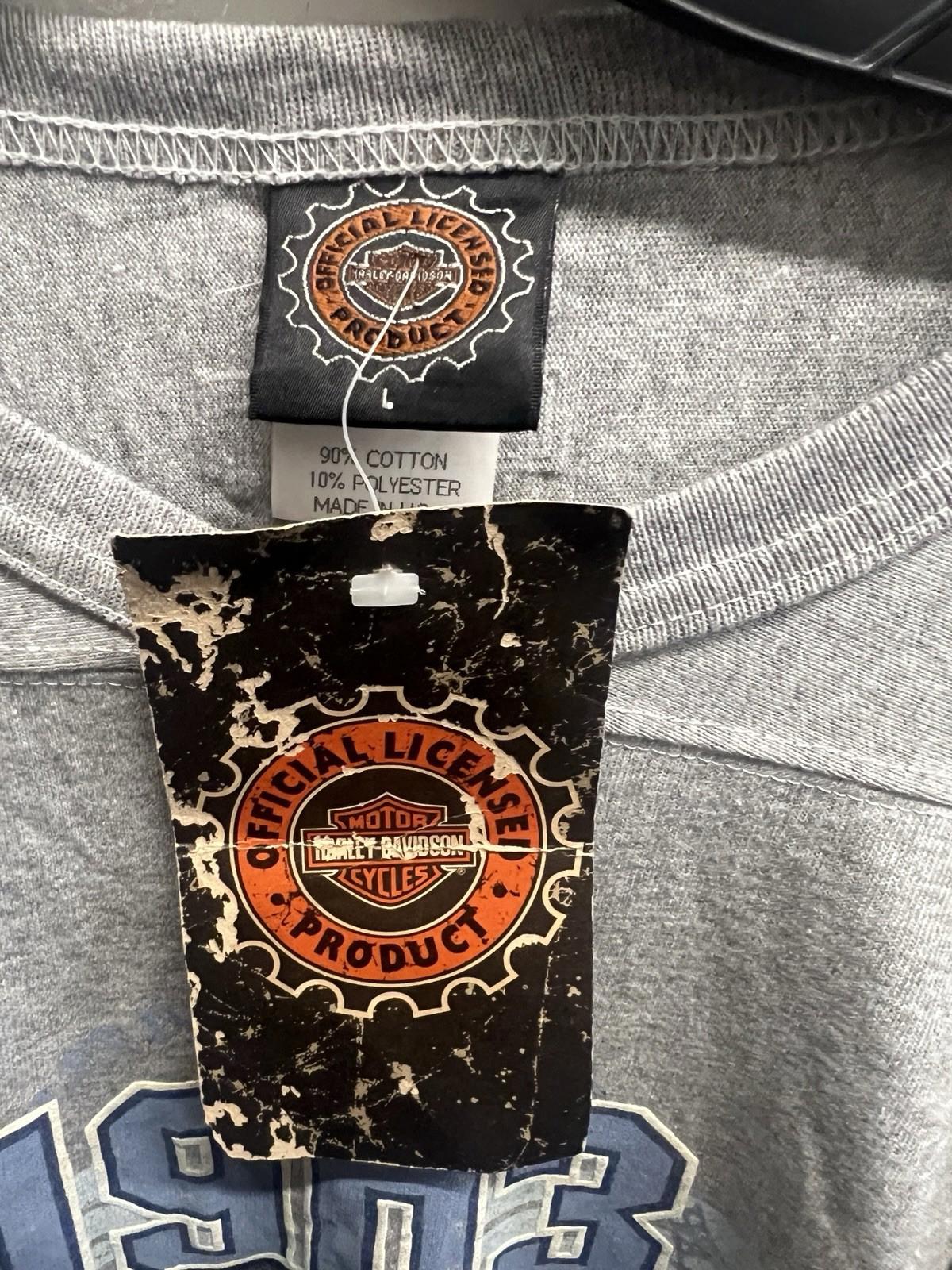 VTG NWT 1996 Harley Davidson 1903 T Shirt Gray Size L Upcycled Distressed