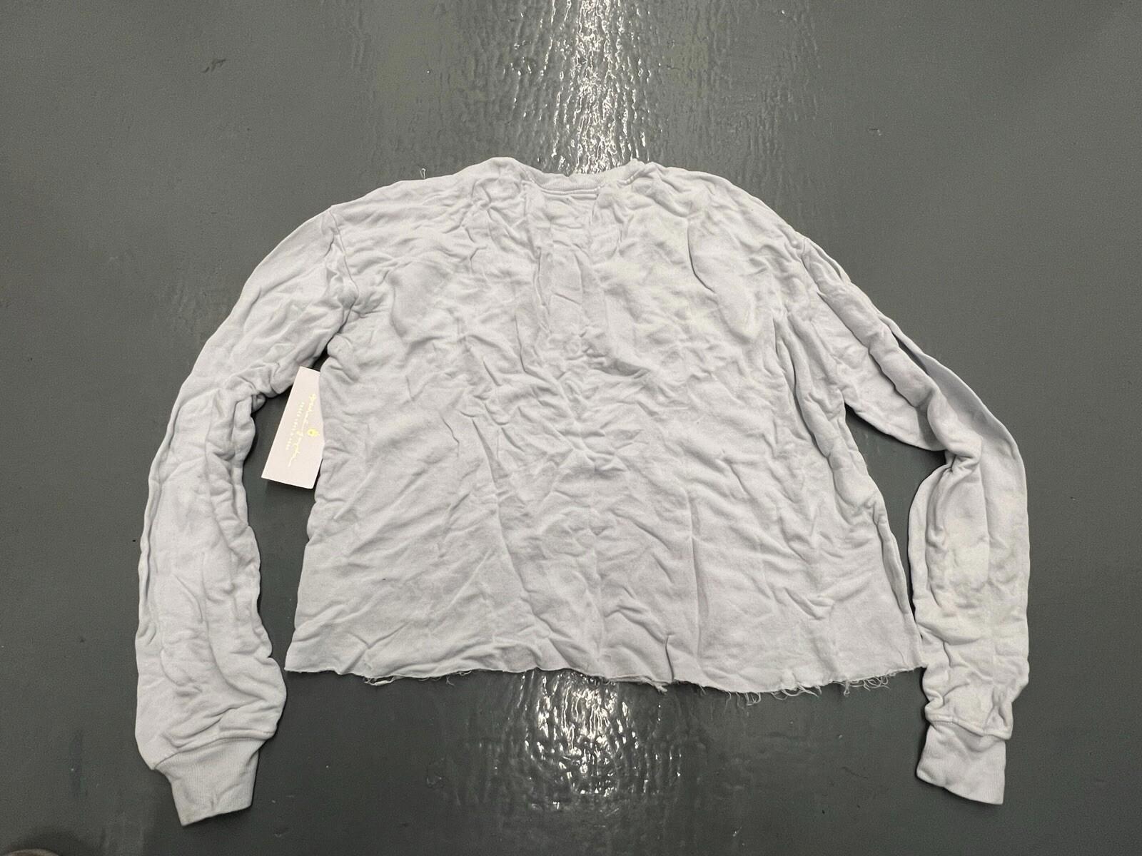 $98 Spiritual Gangster Only Love Crop Sweatshirt Sky White Red Medium S462