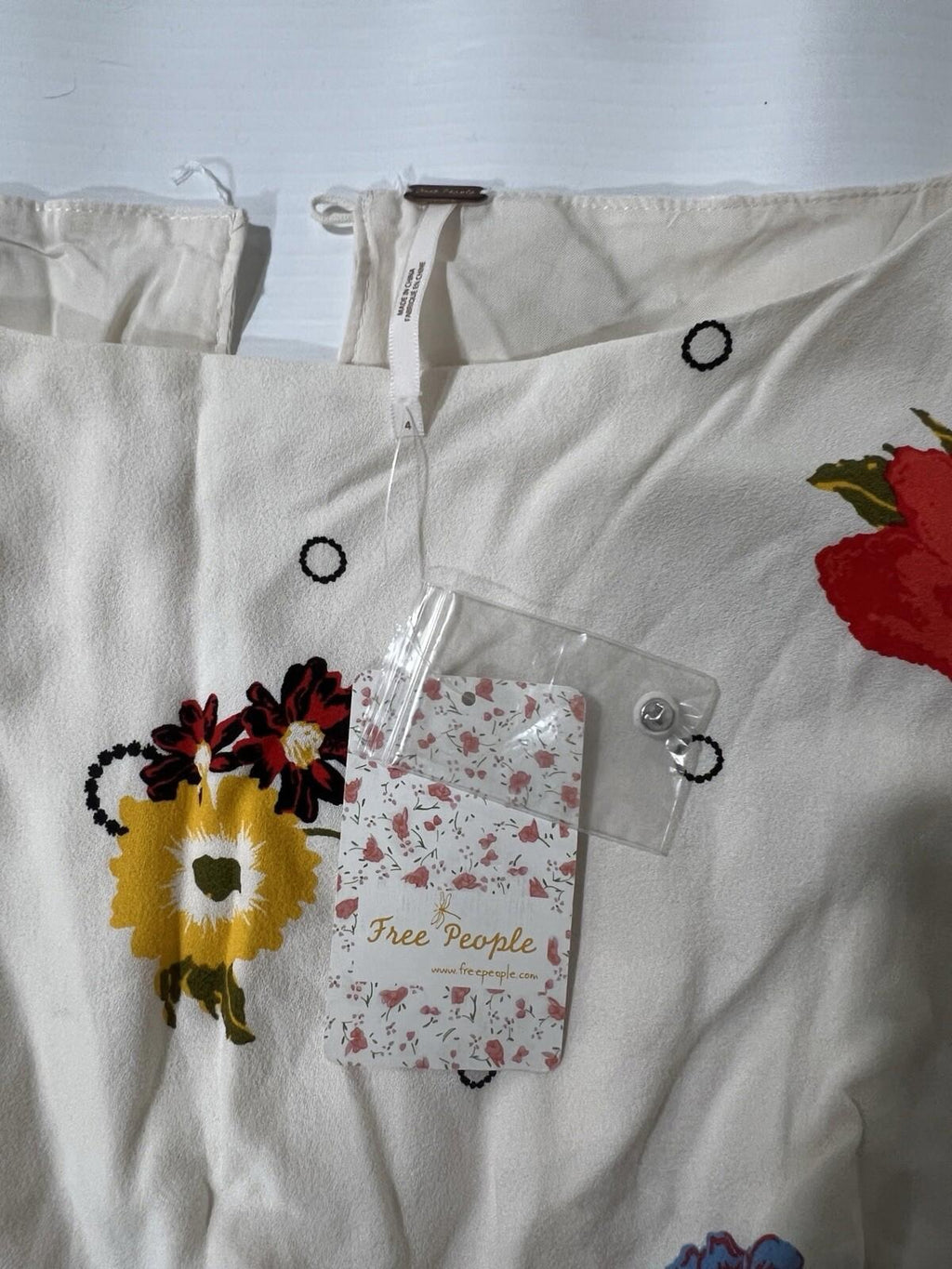Free People Ivory Combo Floral  Dress Size 4  New