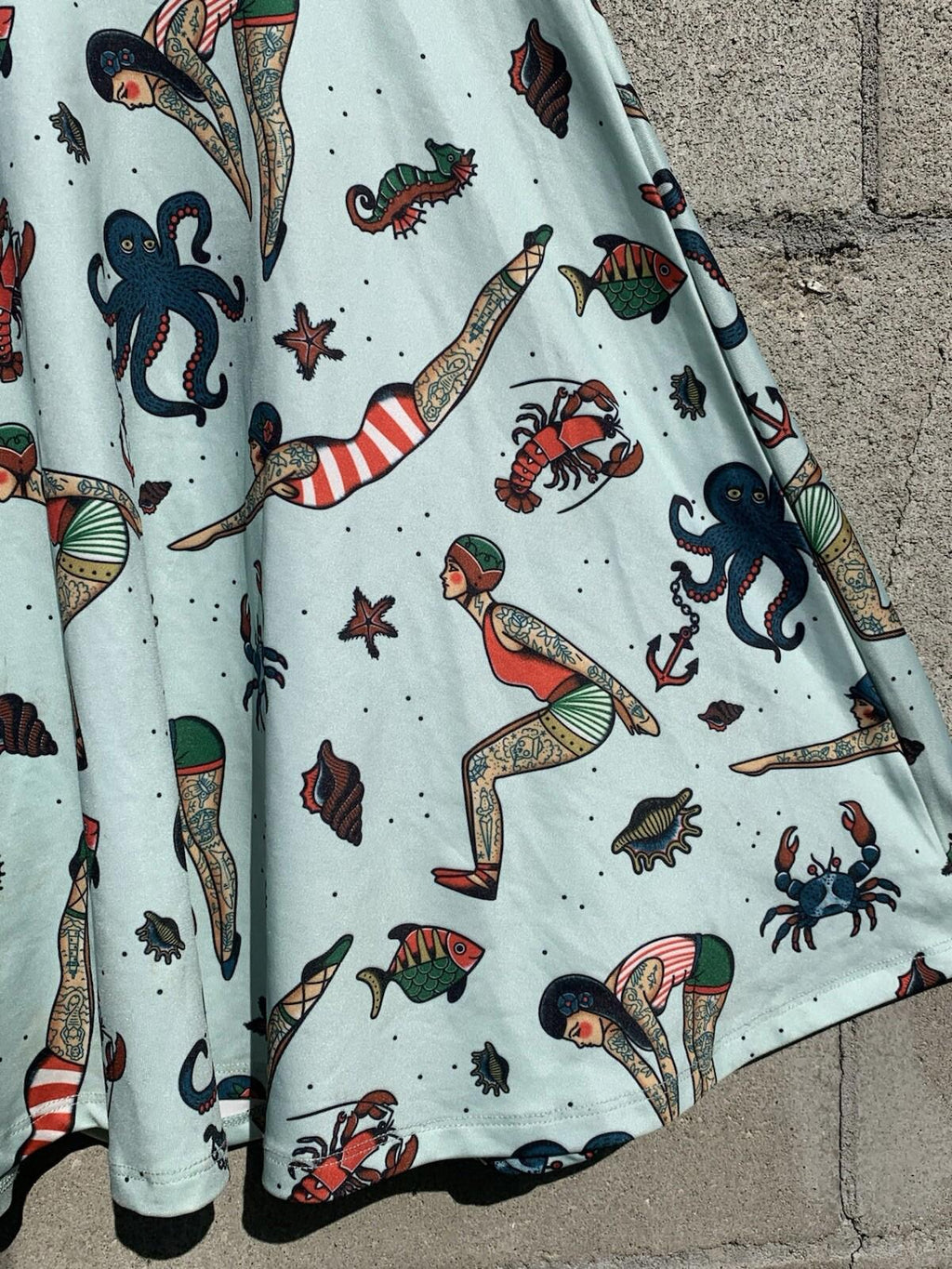 Sourpuss Tattooed Divers Skater Dress Size Small