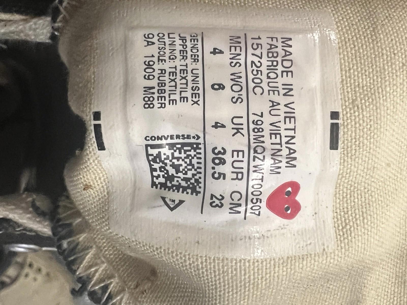 Converse Comme des Garcon Play Polka Dot Hi Top Sneakers Women SZ 6 Men SZ 4