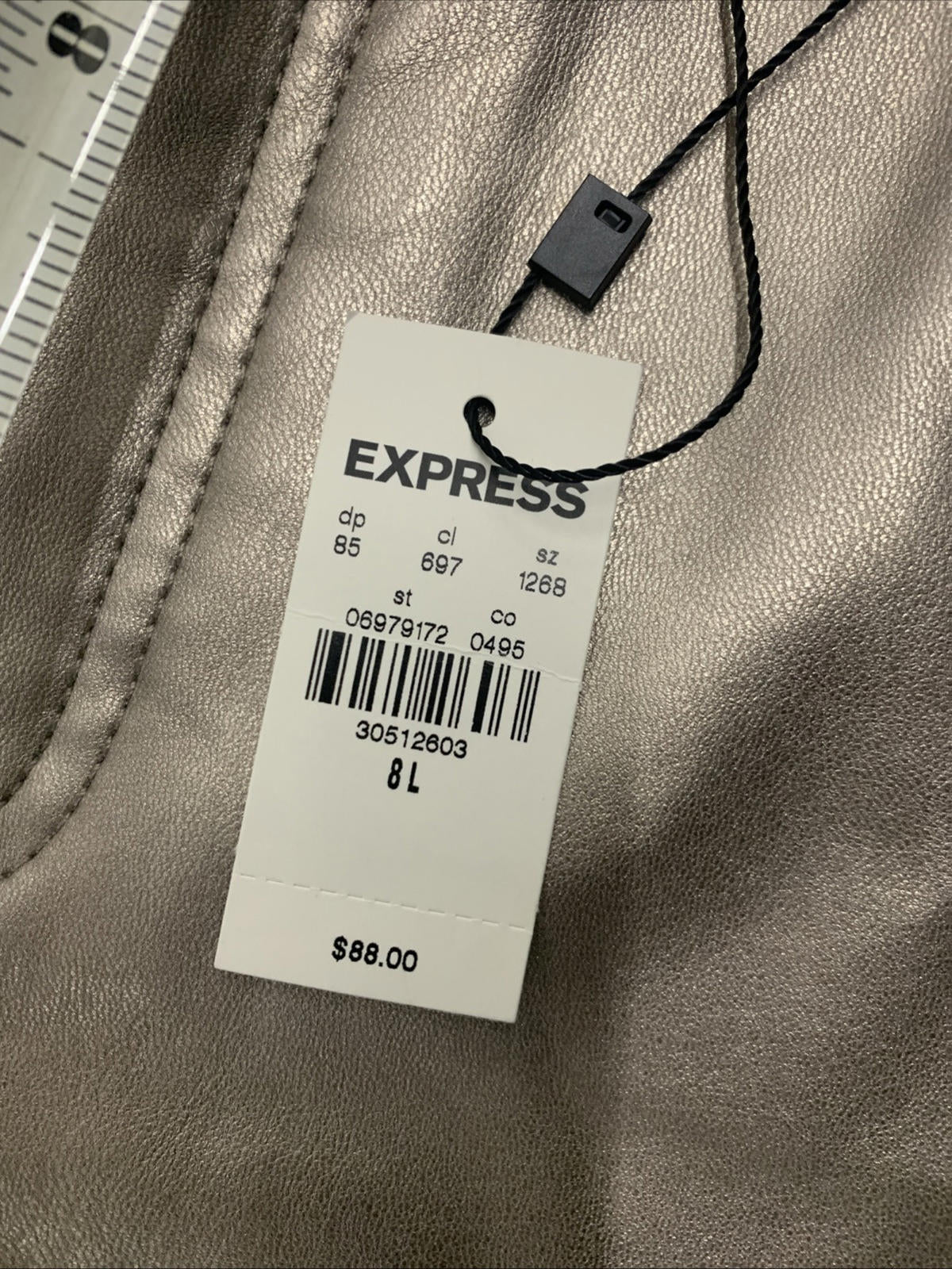 NWT $88 Express Metallic Skinny High Rise Pants Size 8L