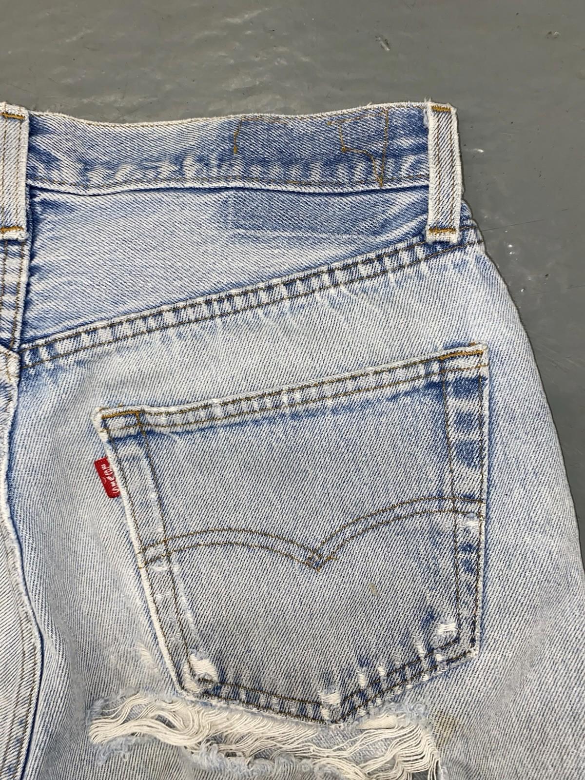 Distressed Vintage LEVI'S 501 Baby Blue Button Up Fly Cut off  Shorts Size 30