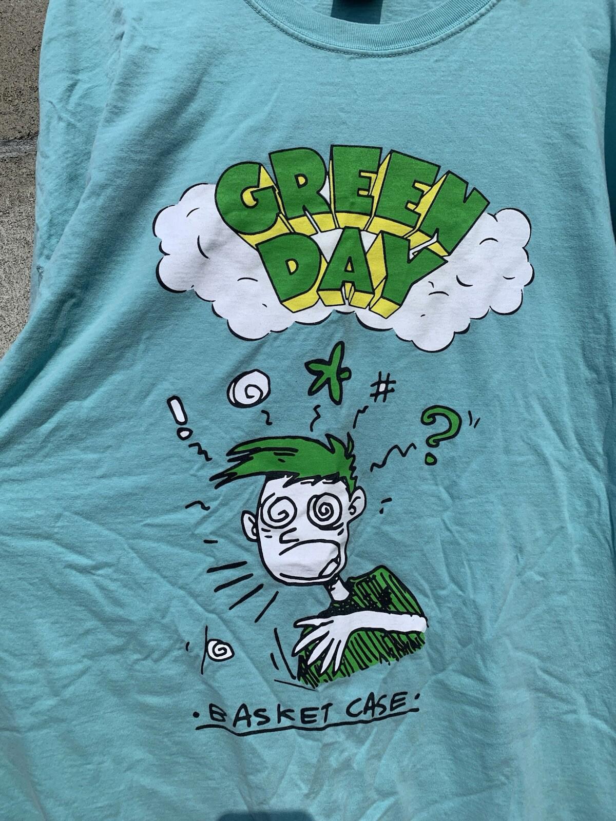 Green Day Basket Case Song Lyrics Blue T Shirt 3XL