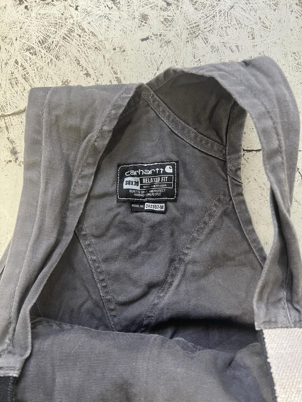 Men’s Carhartt Bib 38x30 Relaxed Fit Washed Blue