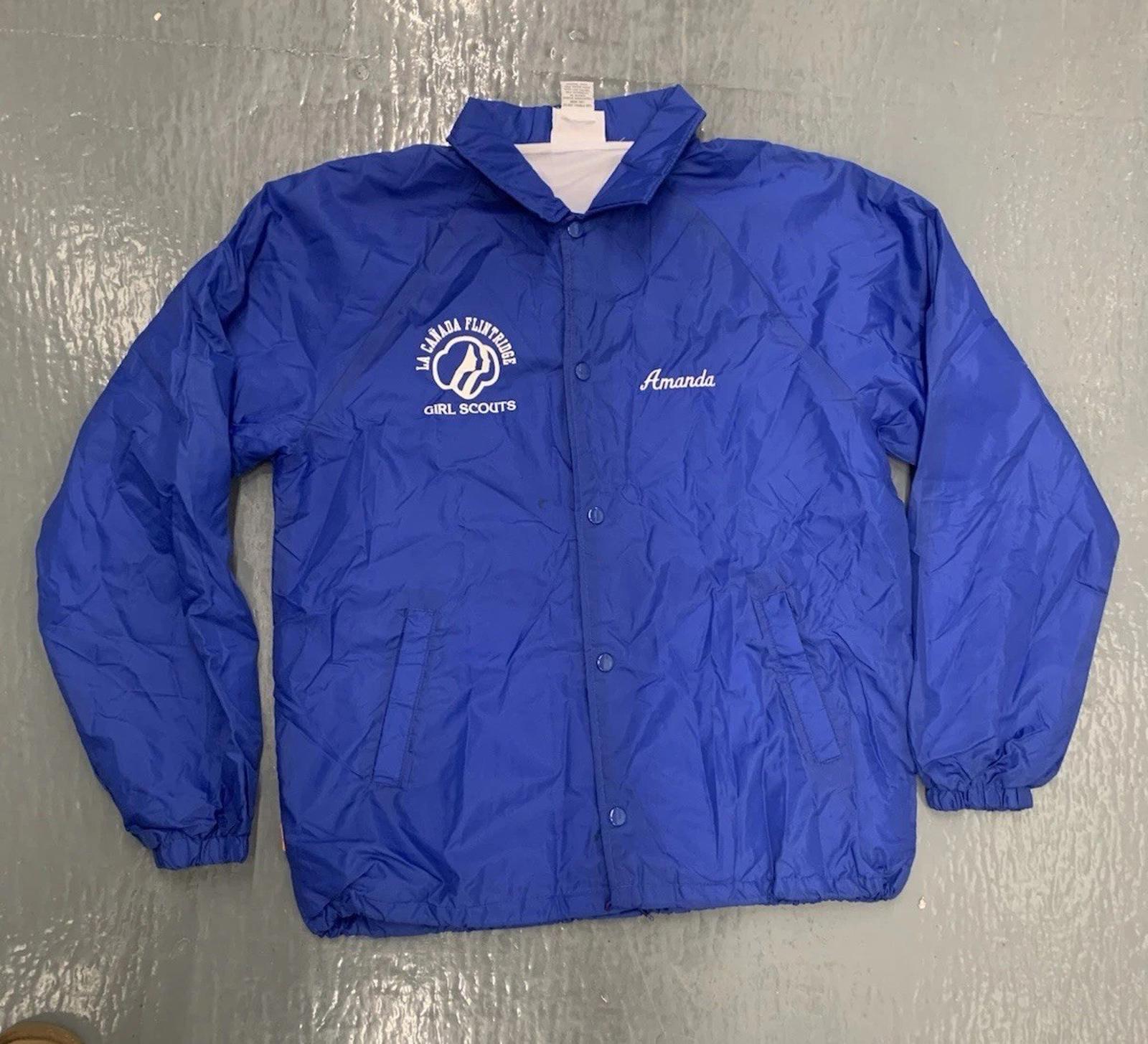 VTG 2001 Girl Scouts “Amanda” windbreaker Jacket With Various Patches size Med