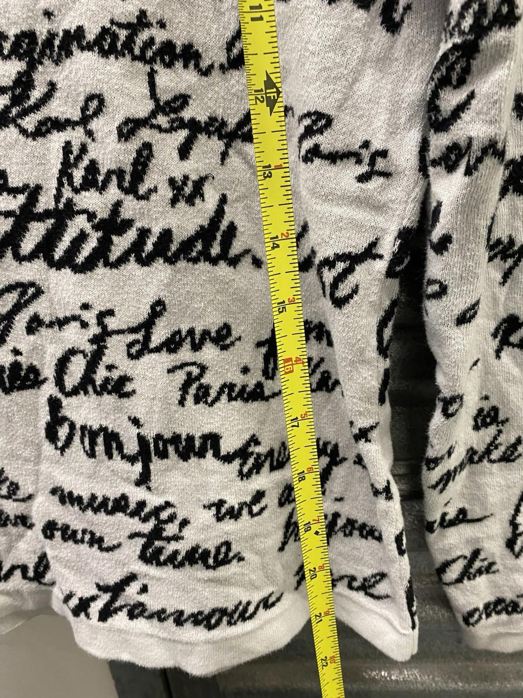 Karl Lagerfeld Paris Love all-over script sweater Womens Size S/M