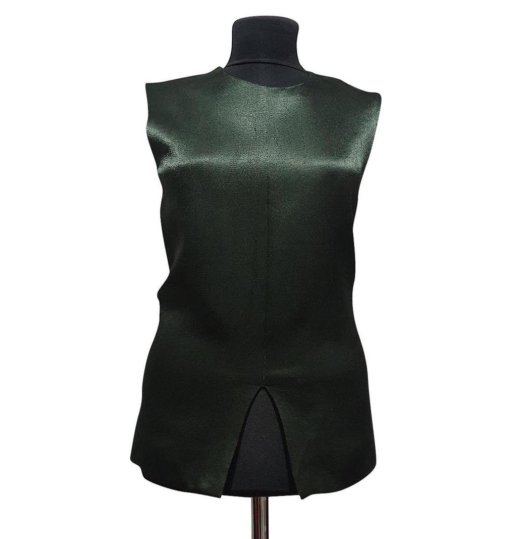 NWOT COS Sleeveless Dark Green Fitted Women’s Blouse Top Size 10 / Medium