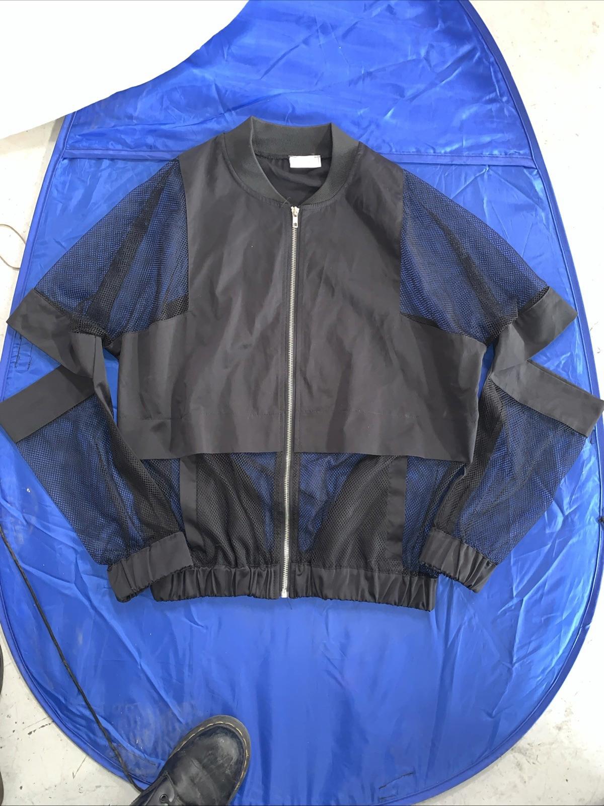 Marigold Shadows Fishnet Open Elbow Windbreaker Jacket Womens Size Medium