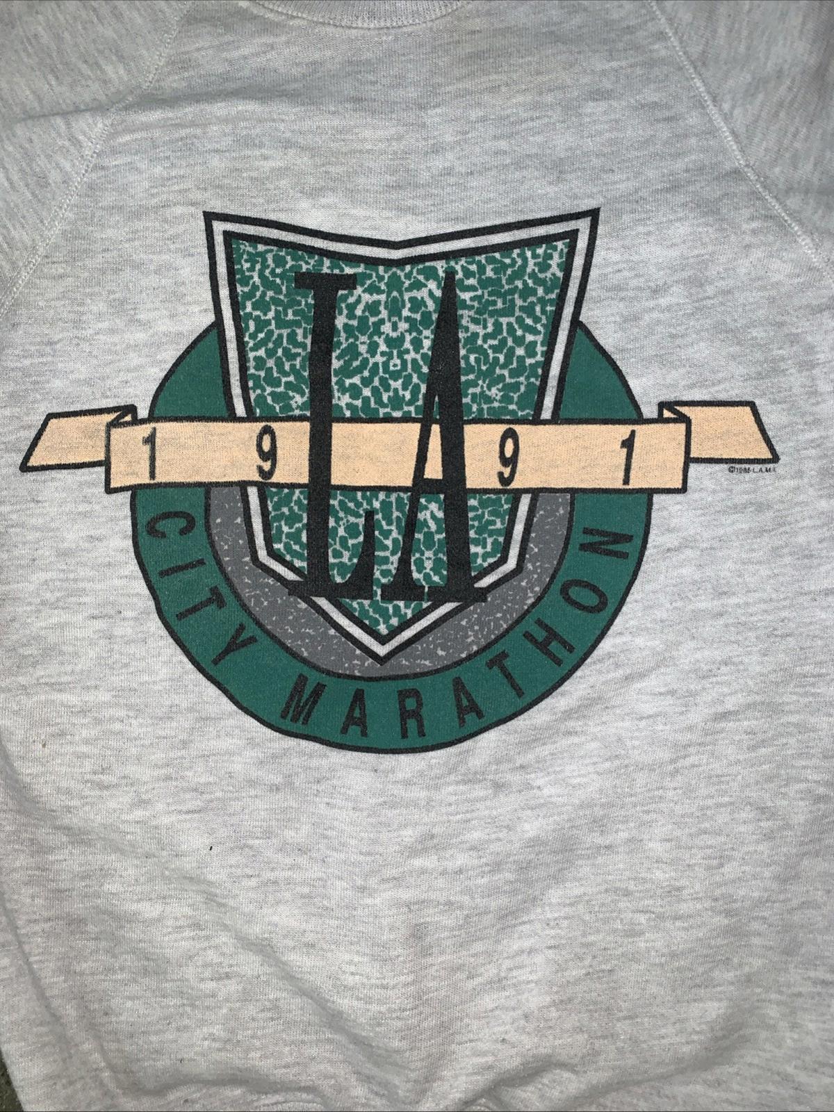 Genuine Vintage 1991 Los Angeles City Marathon Lee Gray Sweatshirt Size Medium