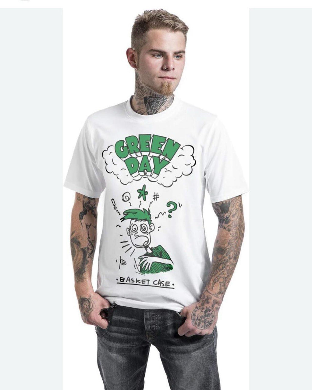 Green Day Basket Case Song Lyrics Blue T Shirt 3XL