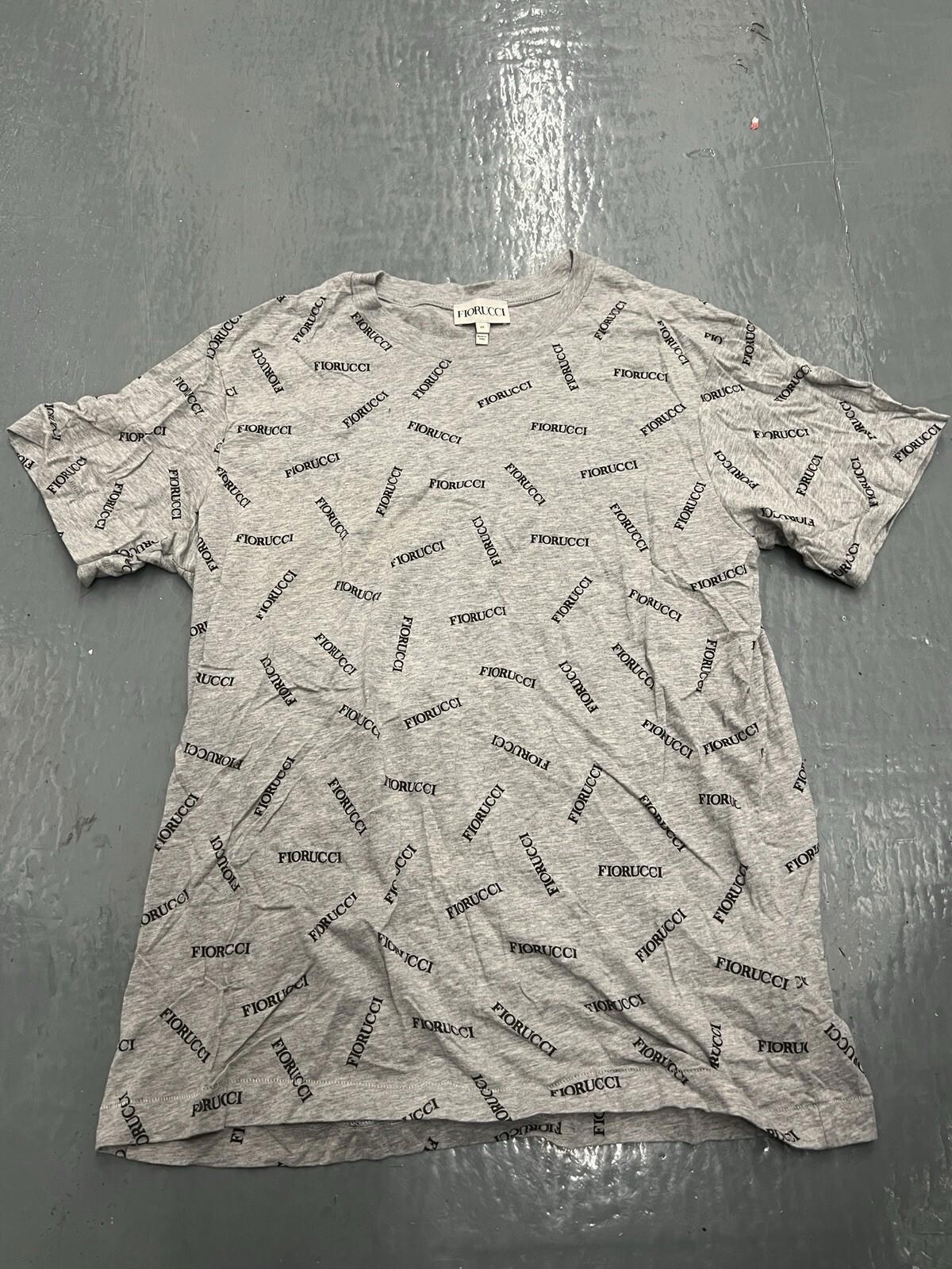FIORUCCI all over logo Grey Black short sleeve T- Shirt size Medium
