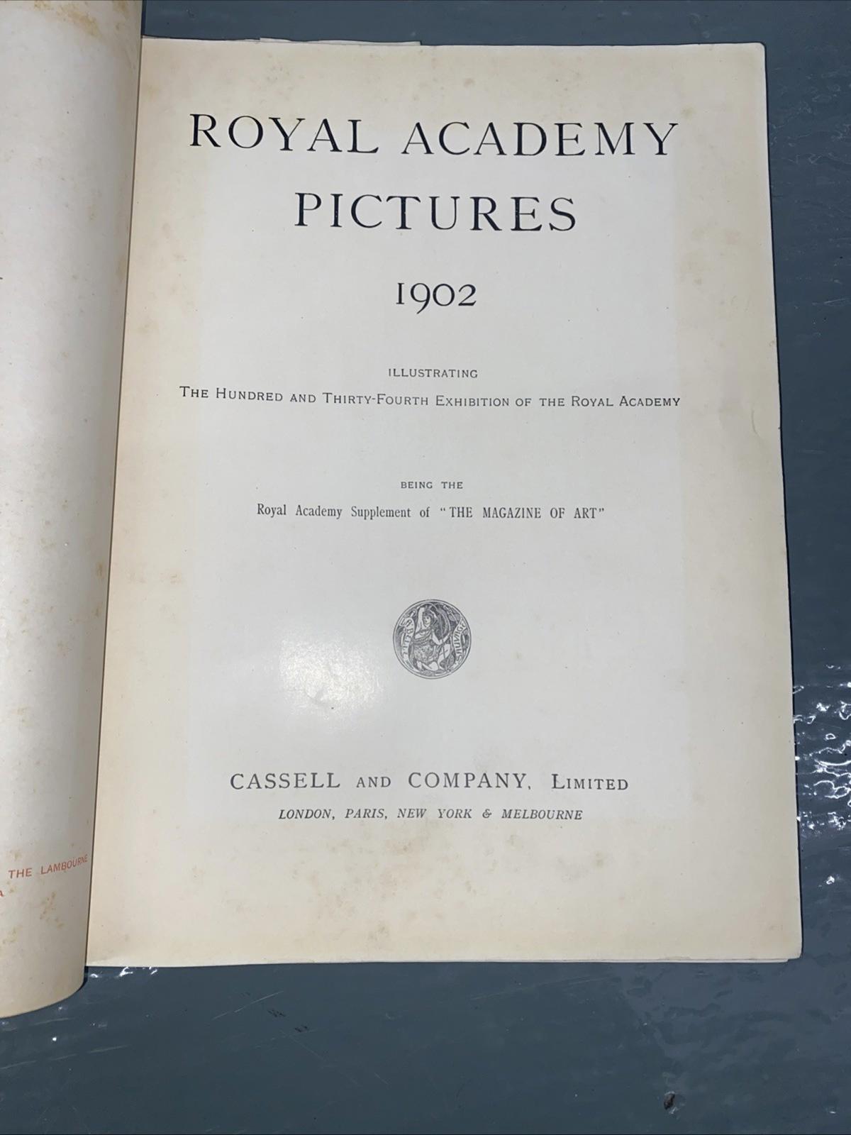 Antique Royal Academy Pictures 1902 Hardcover Book vintage Collectible