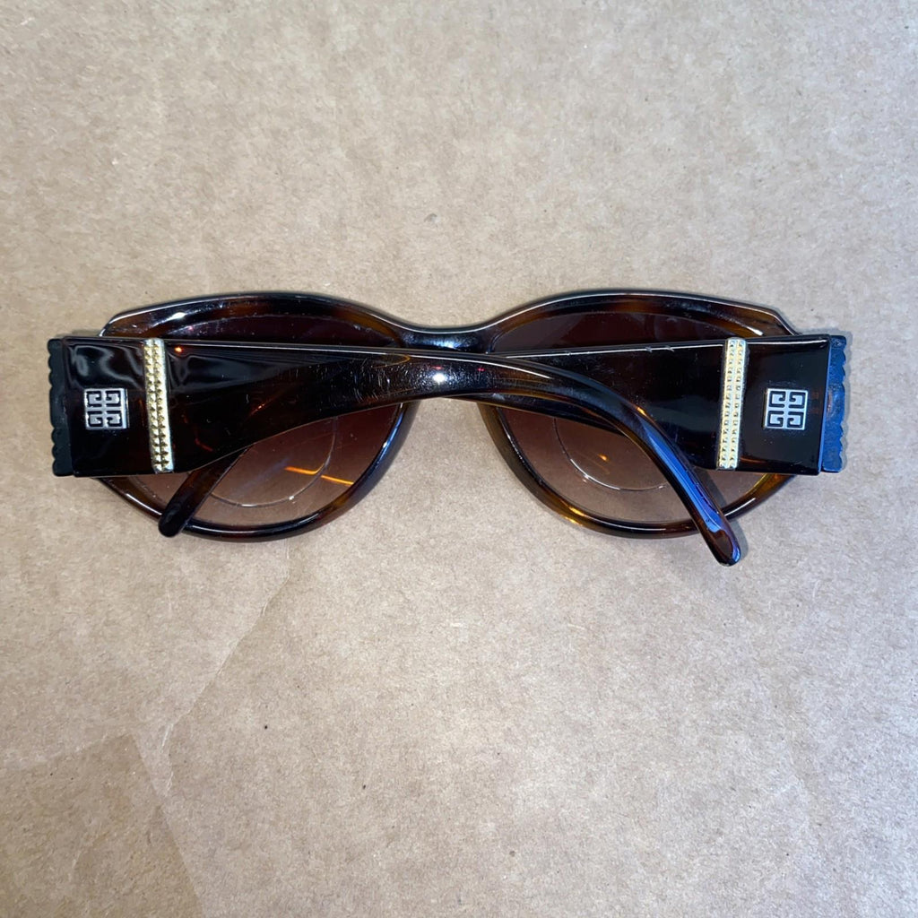 Vintage Givenchy Tortoise Shell Monogram Logo Prescription Sunglasses