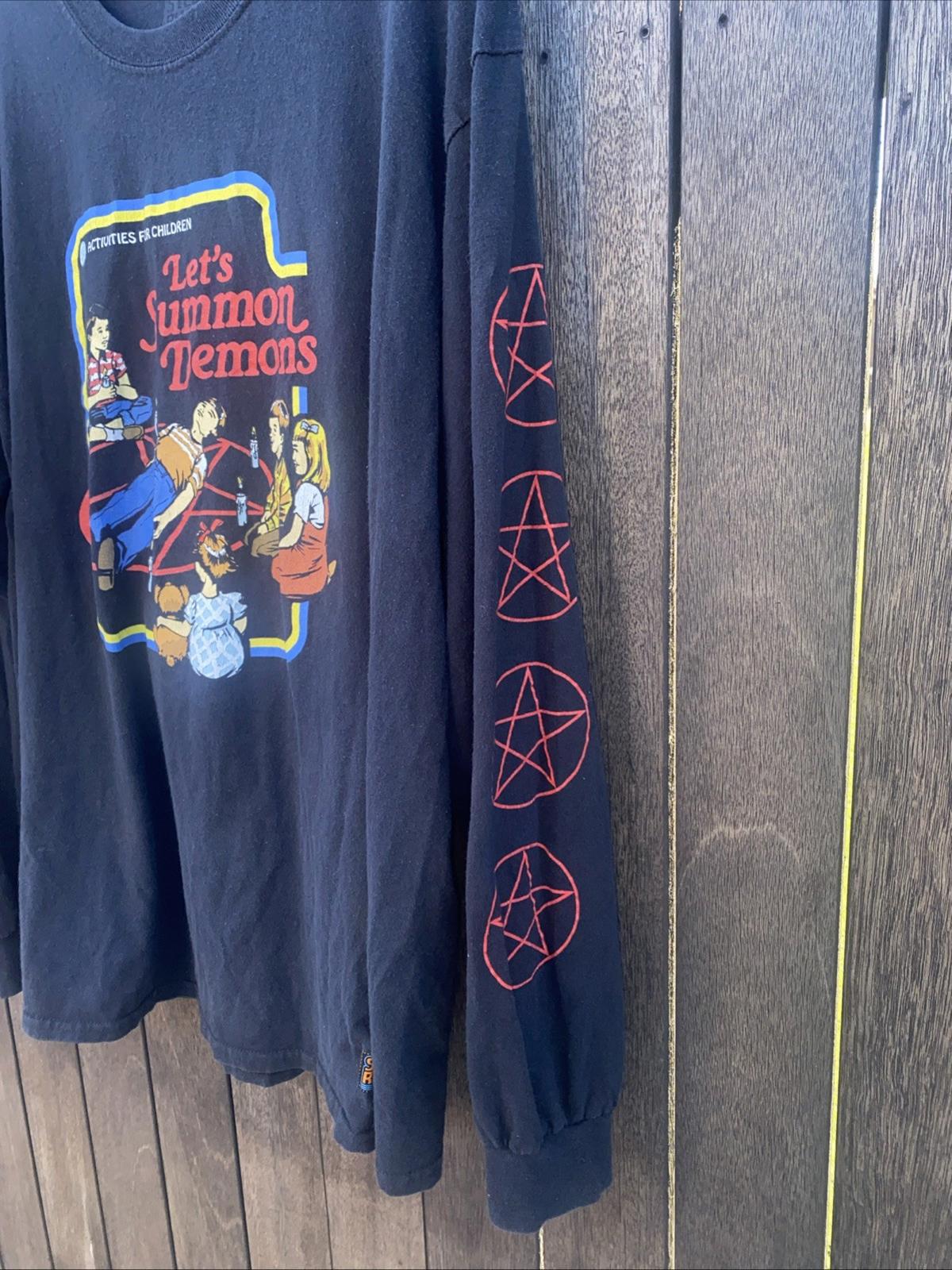 Steven Rhodes Black Longsleeve “let’s Summon Demons” Men’s Shirt Size XL