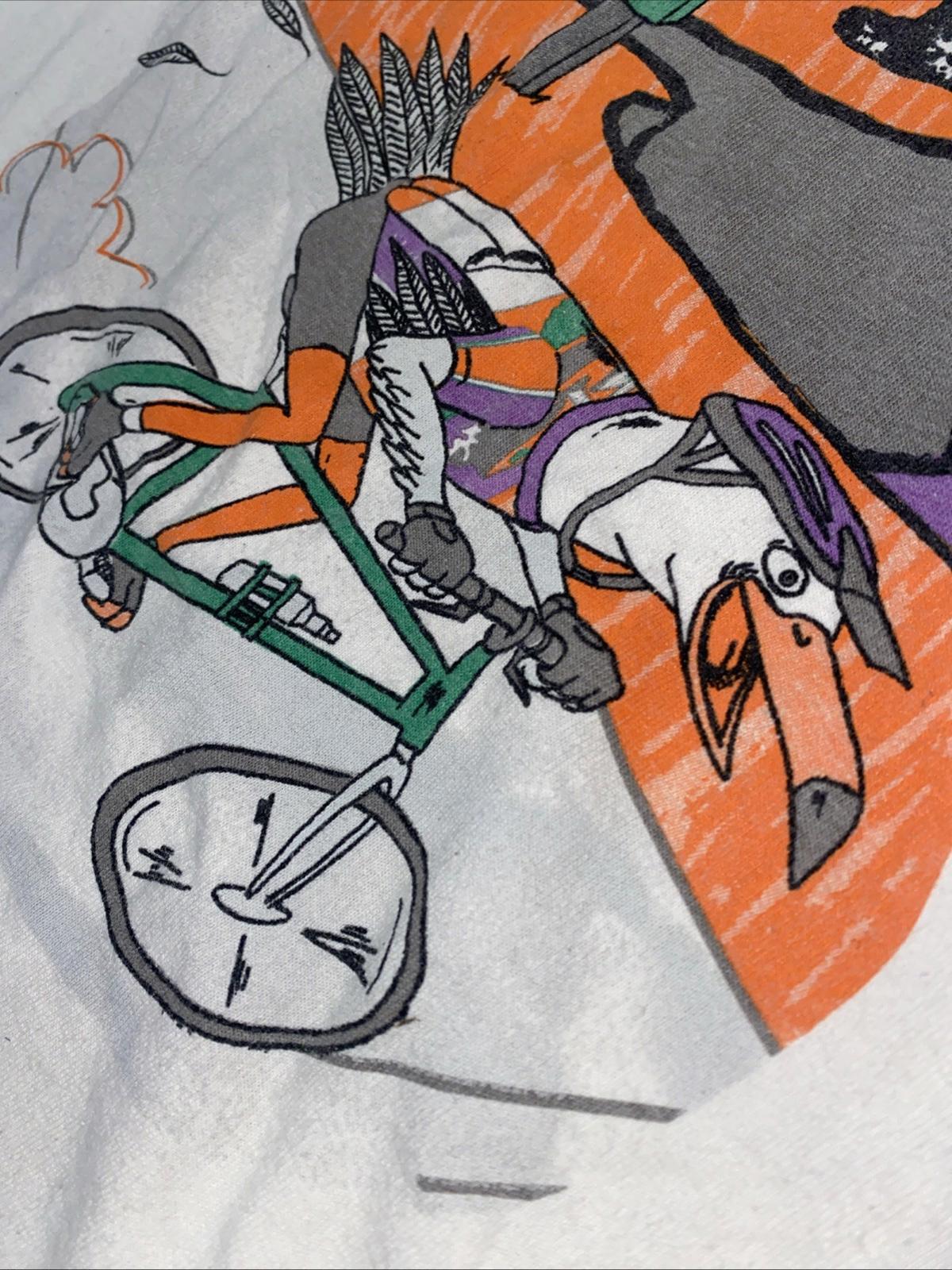 Vintage 1999 SLOBC Lighthouse Seagull Cyclist Bicycling T Shirt 2XL