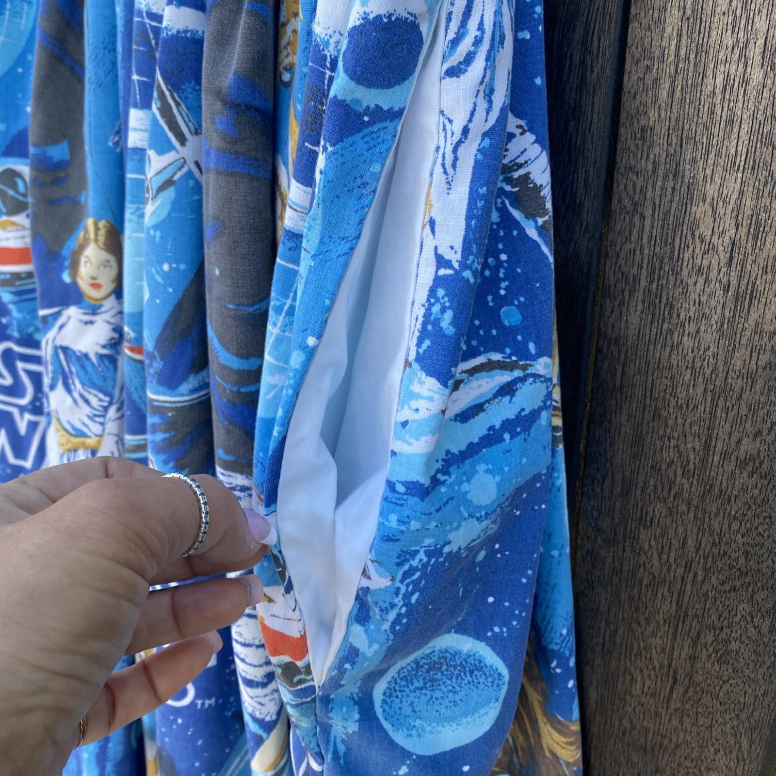 VTG 1977 STAR WARS Fabric Sugar Stitch Clothing Upcycled Pleated Skirt Pockets S