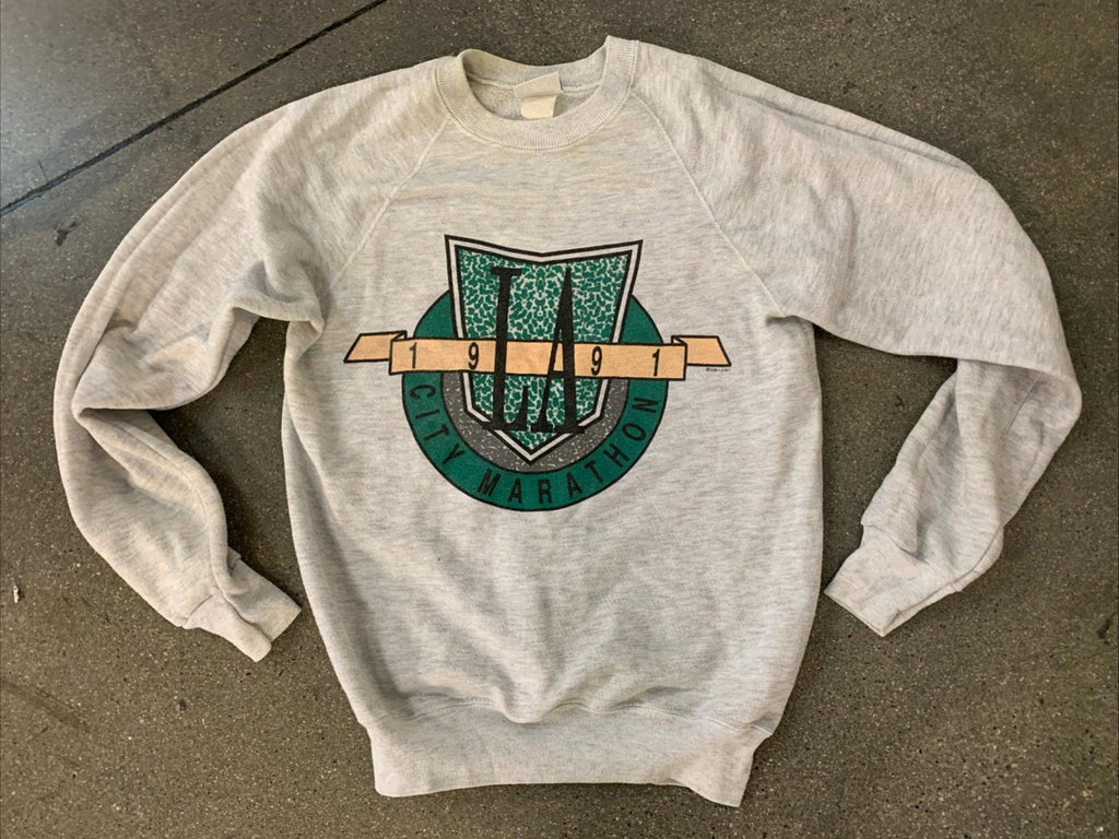 Genuine Vintage 1991 Los Angeles City Marathon Lee Gray Sweatshirt Size Medium
