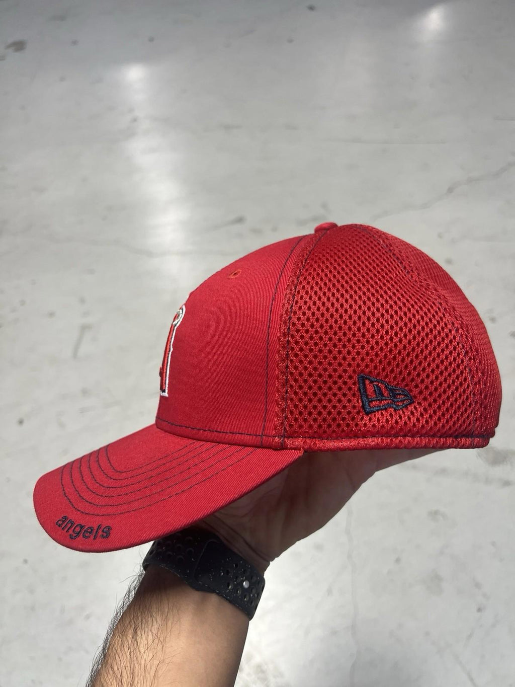 New Era 39Thirty Los Angeles Anaheim Angels Red Black M/L Hat Cap